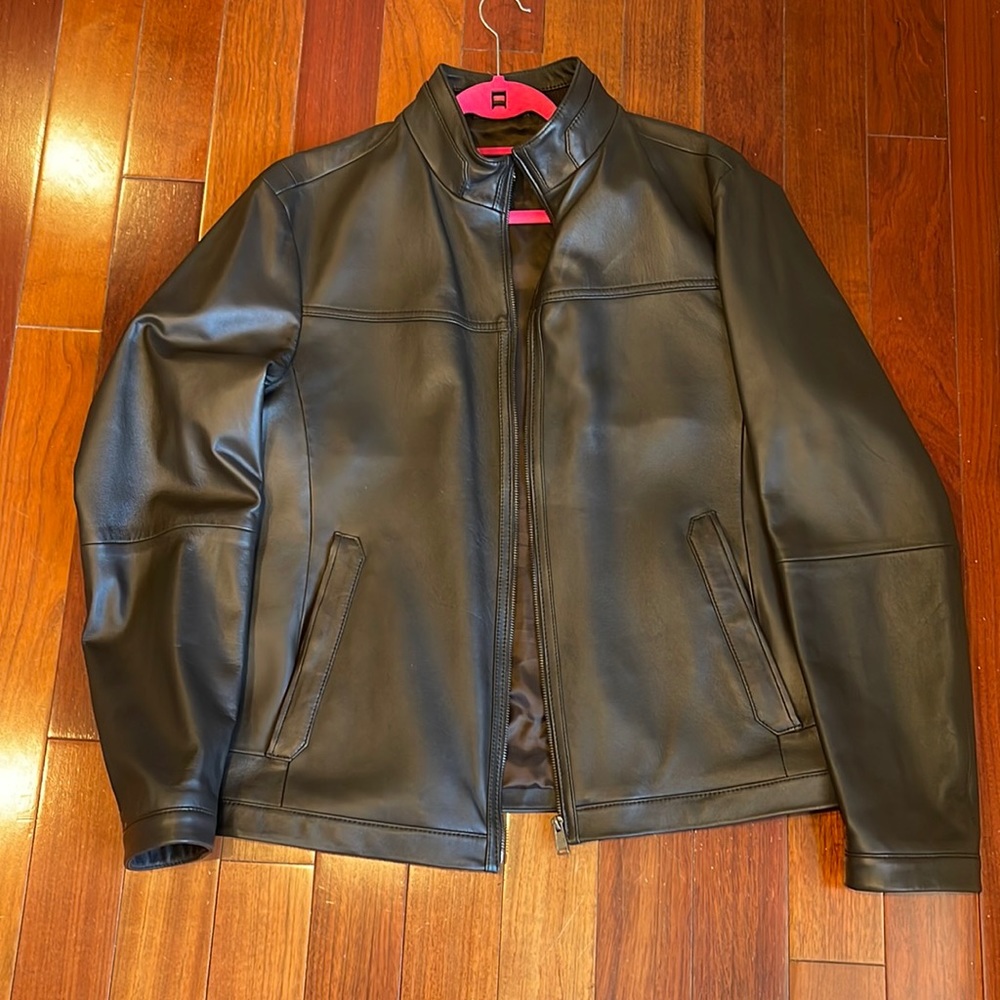 Hugo Boss Brown Leather Jacket